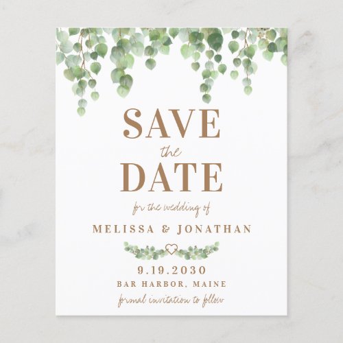 Budget Eucalyptus Botanical Wedding Save The Date