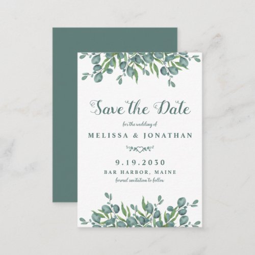 Budget Eucalyptus Botanical Wedding Save The Date Note Card