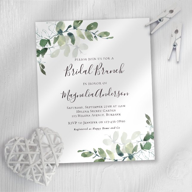Budget Eucalyptus Bridal Brunch Invitation (Creator Uploaded)