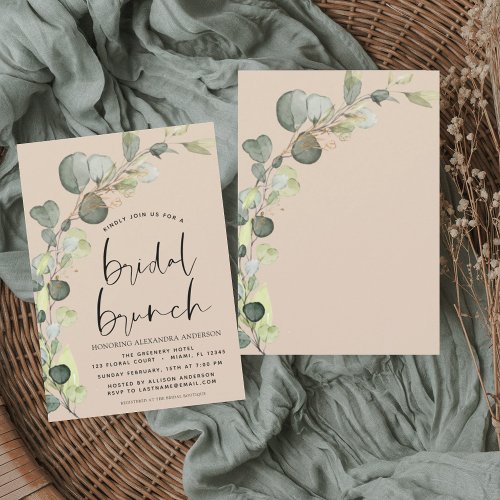 Budget Eucalyptus Bridal Brunch Invitation Flyer