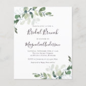 Budget Eucalyptus Bridal Brunch Postcard Invite (Front)