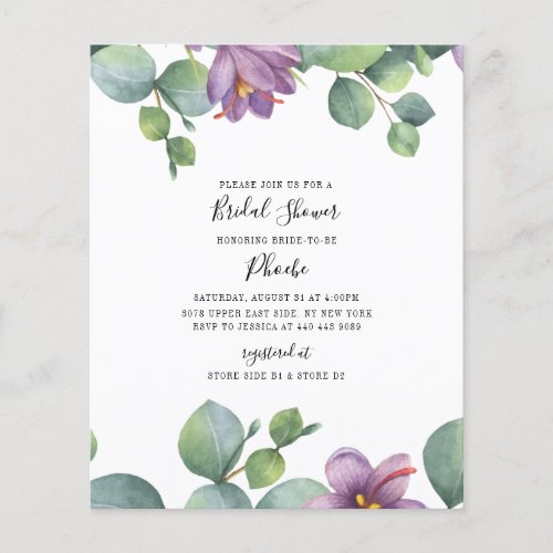 Budget Eucalyptus Bridal Shower Greenery Purple