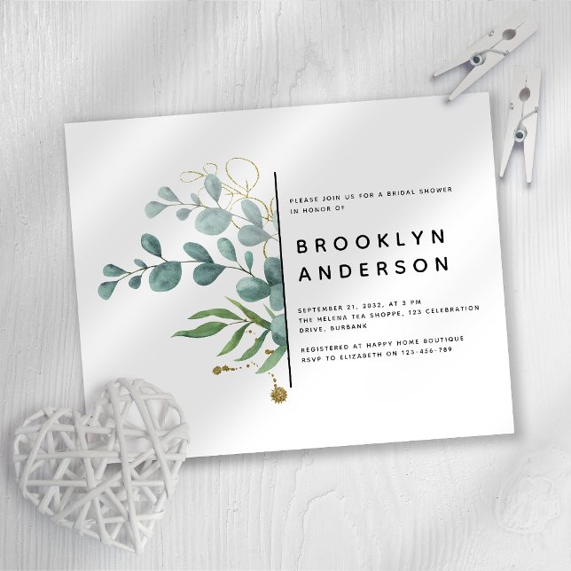 BUDGET Eucalyptus Bridal Shower Invitation (Creator Uploaded)