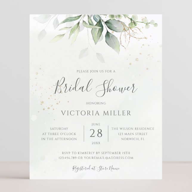 Budget Eucalyptus Bridal Shower Invitation (Creator Uploaded)