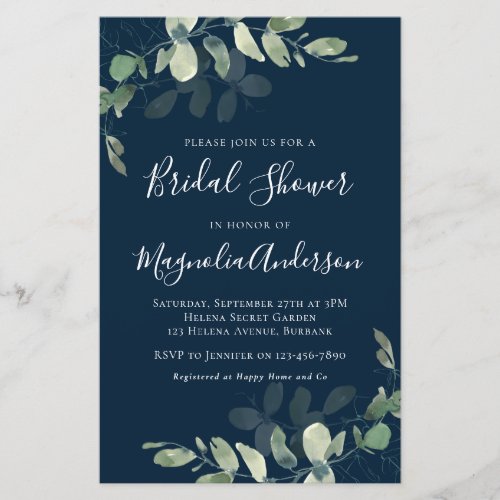 Budget Eucalyptus Bridal Shower Invitation