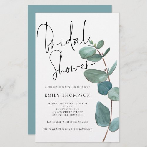 Budget Eucalyptus Bridal Shower Larger Invitation