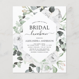 Budget Eucalyptus Bridal Shower Luncheon Floral Flyer