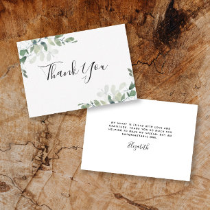 BUDGET Eucalyptus Bridal Shower Thank You  Note Card