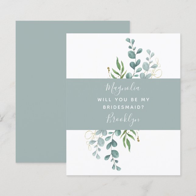 BUDGET Eucalyptus Bridemsaid Proposal (Front/Back)