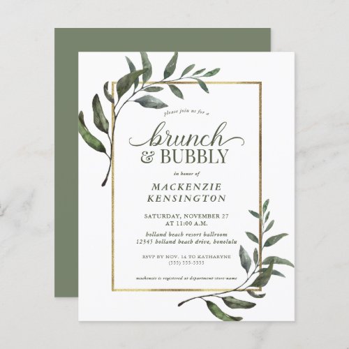 Budget Eucalyptus Brunch Bubbly Bridal Shower