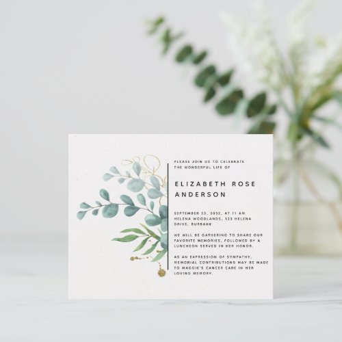 BUDGET Eucalyptus Celebration of Life Invitation