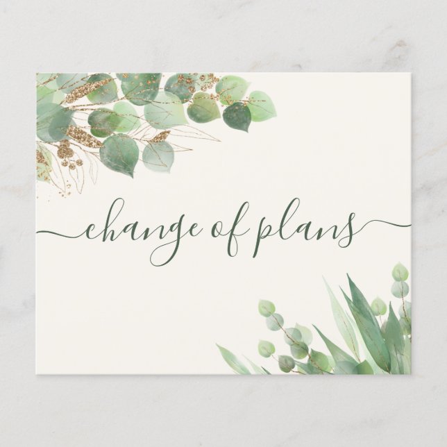 Budget Eucalyptus Change of Plans Smaller Wedding (Front)
