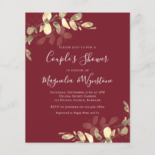 Budget Eucalyptus Couples Shower Invitation