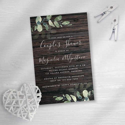 Budget Eucalyptus Couples Shower Invitation