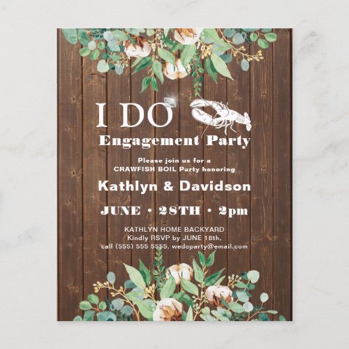 BUDGET Eucalyptus Engagement Crawfish Party Invite