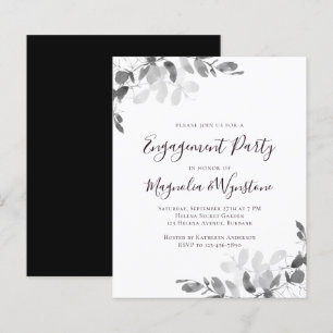 Budget Eucalyptus Engagement Party Invitation