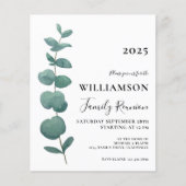 Budget Eucalyptus Family Reunion Invitation (Front)