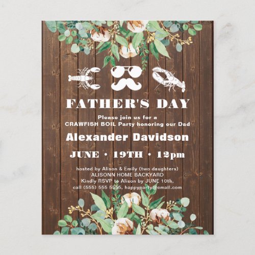BUDGET Eucalyptus Fathers Day Party Invitation
