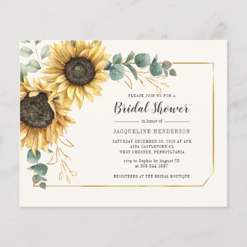 Budget Eucalyptus Floral Geometric Bridal Shower