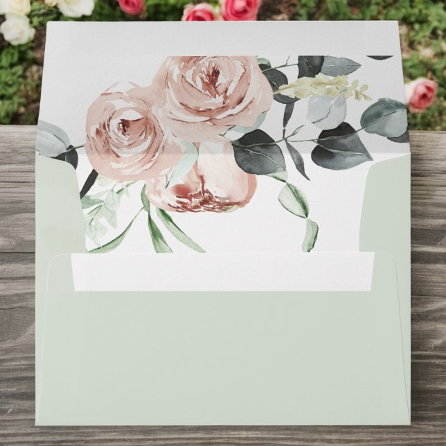 Budget Eucalyptus Floral Greenery Wedding Envelope (Creator Uploaded)