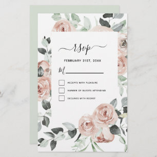 Budget Eucalyptus Floral Greenery Wedding RSVP