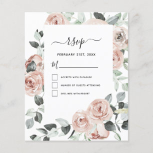 Budget Eucalyptus Floral Greenery Wedding RSVP Flyer