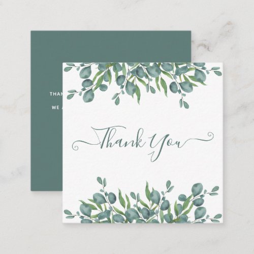 Budget Eucalyptus Foliage Leaves Wedding Thank You Note Card - Send out Thank You notes to your friends and family from your wedding with these botanical greenery eucalyptus greenery, modern thank you cards.  Customize these wedding thank you cards with your personal message.  These unique greenery wedding thank you cards will make a lasting impression, your guests, family and friends! COPYRIGHT © 2020 Judy Burrows, Black Dog Art - All Rights Reserved. Budget Eucalyptus Foliage Leaves Wedding Thank You Note Card