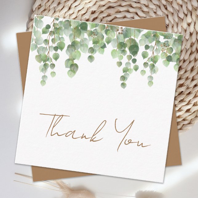 Budget Eucalyptus Foliage Wedding Thank You Note Card (Creator Uploaded)