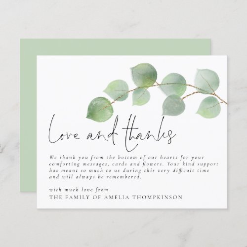 Budget Eucalyptus Funeral Sympathy Love and Thanks