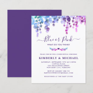 Budget Eucalyptus Gender Reveal Purple Blue Pink 