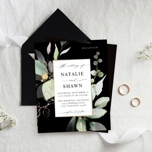 Budget Eucalyptus Glow Gold Greenery Wedding Black