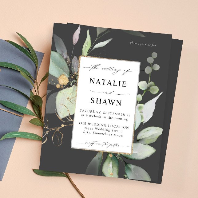 Budget Eucalyptus Glow Gold Greenery Wedding Gray (Creator Uploaded)