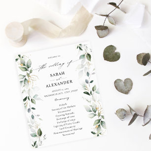 Budget Eucalyptus Glow Gold Wedding Ceremony 2 Flyer