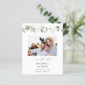 Budget Eucalyptus Glow Photo Save the Date 2 (Standing Front)