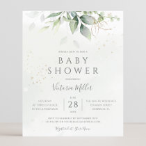Budget Eucalyptus Greenery Baby Shower Invitation