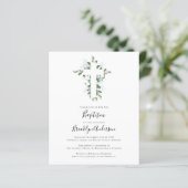 Budget Eucalyptus Greenery Baptism Invitation | Zazzle