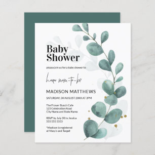 Budget Eucalyptus Greenery Botanical Baby Shower