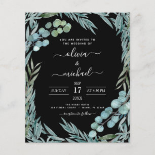 Budget Eucalyptus Greenery Botanical Wedding Flyer