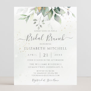 Budget Eucalyptus Greenery Bridal Brunch Invite