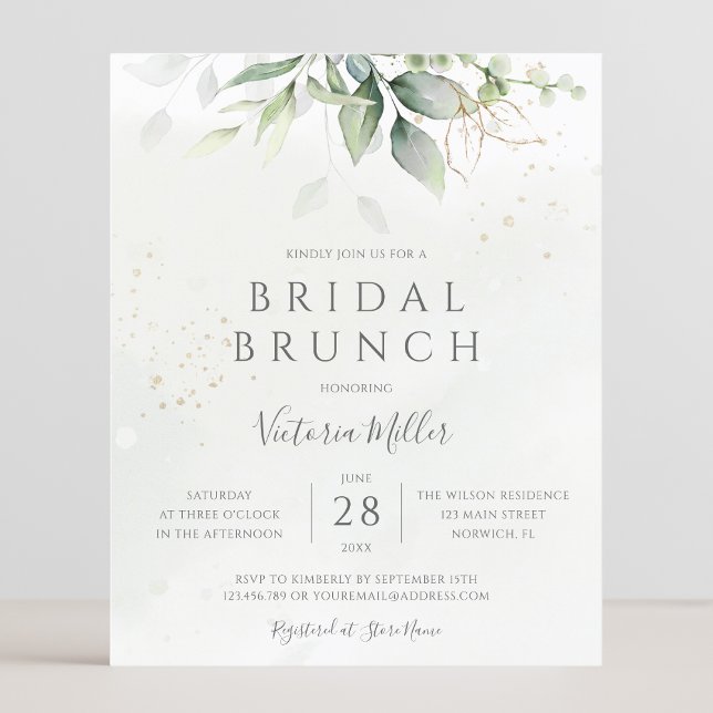 Budget Eucalyptus Greenery Bridal Brunch Invite (Creator Uploaded)