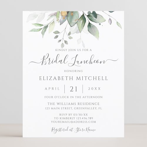 Budget Eucalyptus Greenery Bridal Luncheon