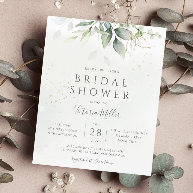 Budget Eucalyptus Greenery Bridal Shower Invite (Creator Uploaded)