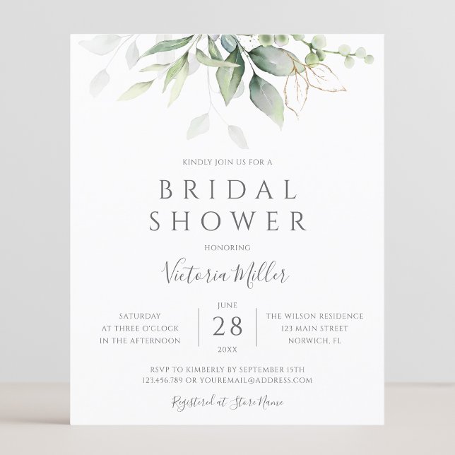 Budget Eucalyptus Greenery Bridal Shower Invite (Creator Uploaded)