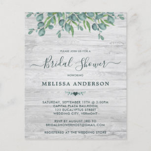 Budget Eucalyptus Greenery Bridal Shower Invite