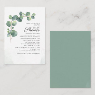 Budget Eucalyptus Greenery Couples Baby Shower Note Card