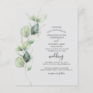 Budget Eucalyptus Greenery Elegant Wedding Invite
