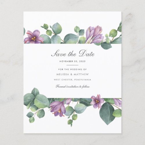 Budget Eucalyptus Greenery Floral Save The Date