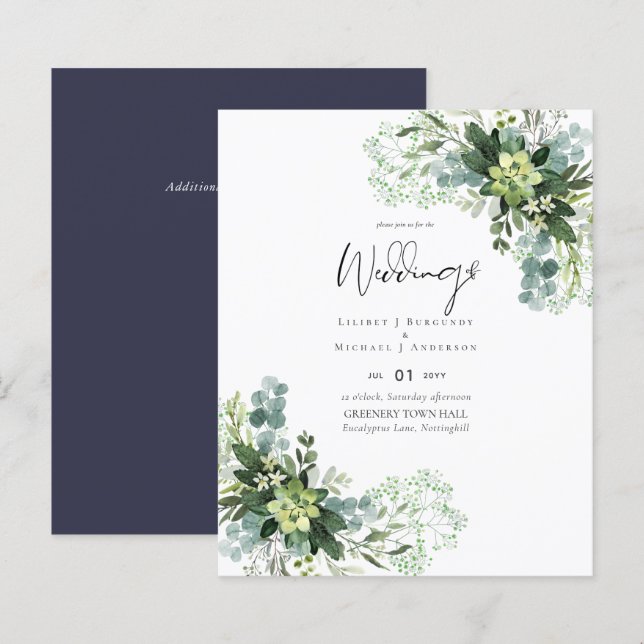 BUDGET  Eucalyptus Greenery Foliage Wedding (Front/Back)