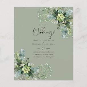 BUDGET Eucalyptus Greenery Foliage Wedding Flyer