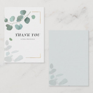 Budget Eucalyptus Greenery Geometric Thank You Note Card